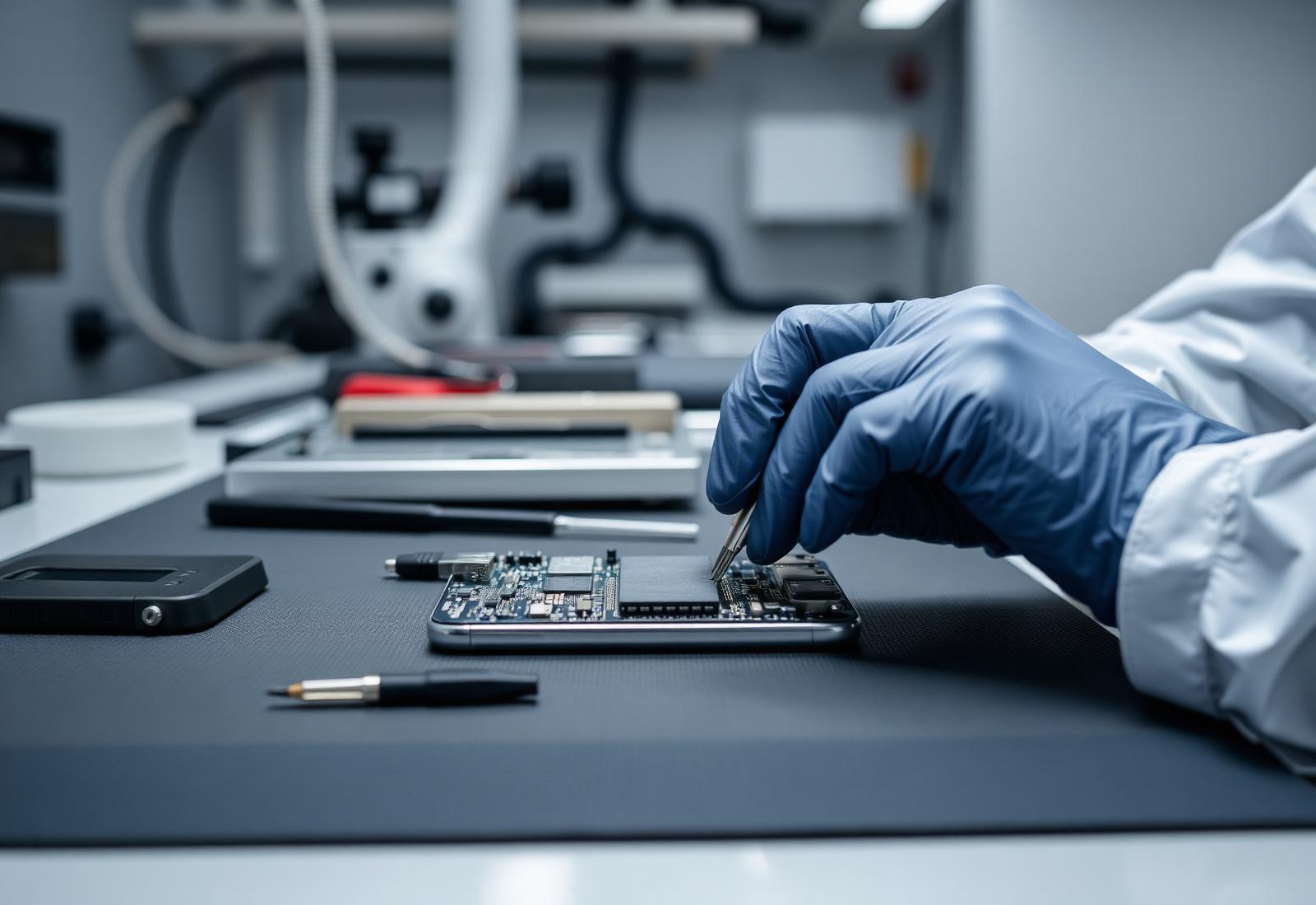 TechFlow technician performing device repair